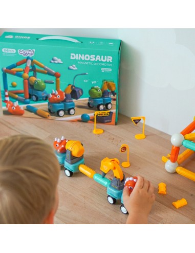 Magnetinės WOOPIE kaladėlės Dinozaurai 84 el. – Kūrybiškas žaidimas!