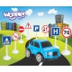 Zestaw Edukacyjny Mini Znaków Drogowych + Samochodzik WOOPIE