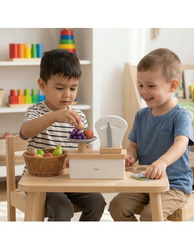 VIGA Drewniana Waga Sklepowa - Interesująca Zabawka Edukacyjna