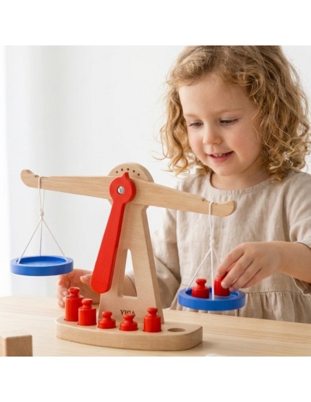 Drewniana waga szalkowa dla dzieci Viga - nauka matematyki przez zabawę