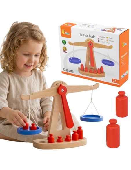 Drewniana waga szalkowa dla dzieci Viga - nauka matematyki przez zabawę