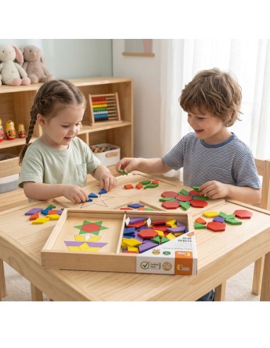 VIGA Mozaika Geometryczna Klocki Układanka Montessori 148 el.