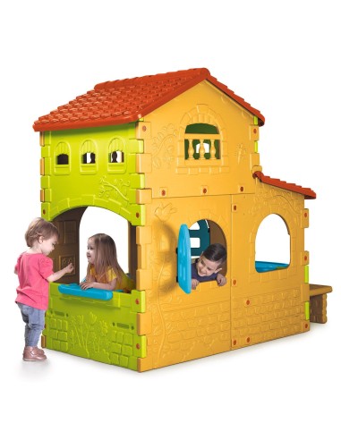 FEBER Domek Ogrodowy Super Villa z Meble Duży - Idealny dla Dzieci