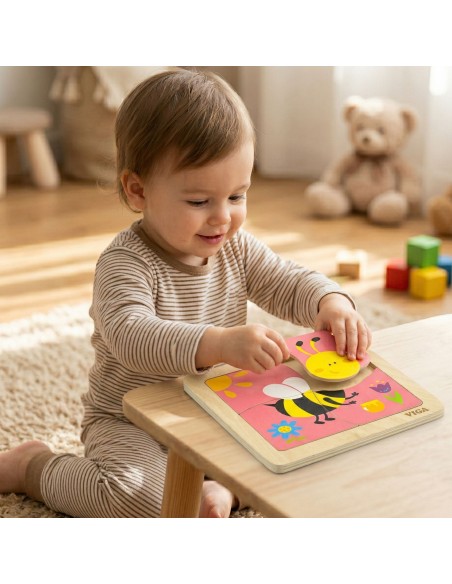 VIGA Drewniane Puzzle Pszczoła - Rozwój i zabawa dla maluchów