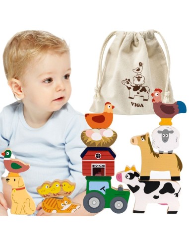 Układanka Balansująca Farma Zwierząt Drewniana Viga - dla Dzieci XXL