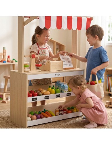 VIGA Holz-Warenstand – Spielzeug für kleine Verkäufer