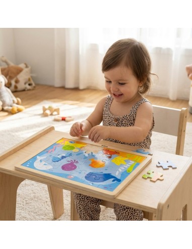 Viga Holz-Puzzle – 12 Legespiele à 24 Teile auf Ständer