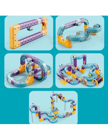 WOOPIE Magnetisches Konstruktionsset Eisenbahnschienen mit Anziehungseffekt 126-tlg.