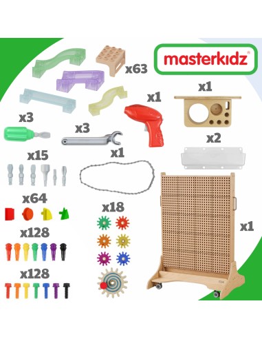 Kreatywna Tablica STEM Wolnostojąca Masterkidz + Zestaw Akcesoriów