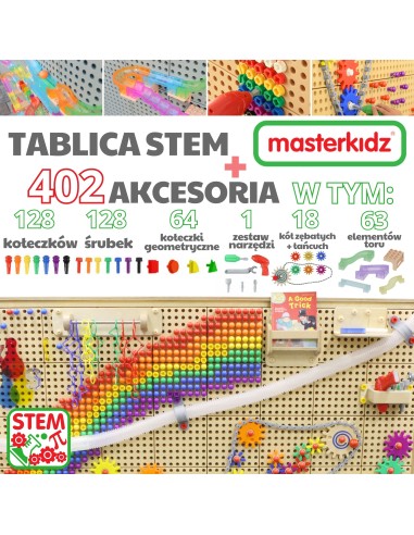 Kreatywna Tablica STEM Wolnostojąca Masterkidz + Zestaw Akcesoriów