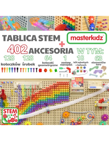 Kreatywna Tablica STEM Wolnostojąca Masterkidz + Zestaw Akcesoriów