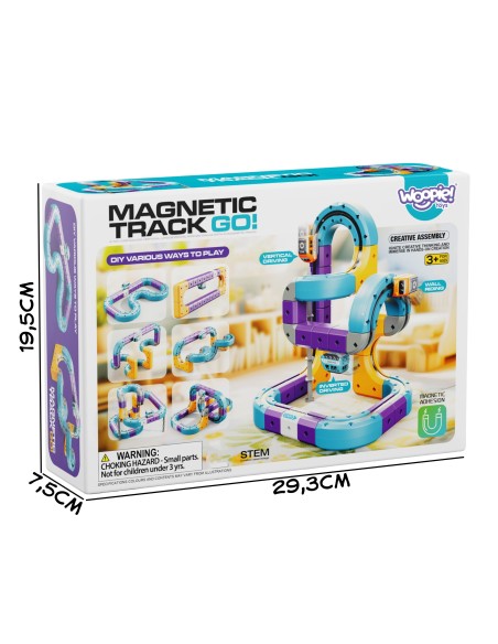 Magnetischer Eisenbahnbau von Woopie STEM Anziehungseffekt 54-tlg.