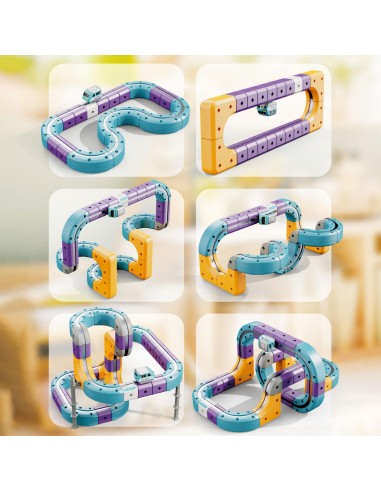 Magnetischer Eisenbahnbau von Woopie STEM Anziehungseffekt 54-tlg.