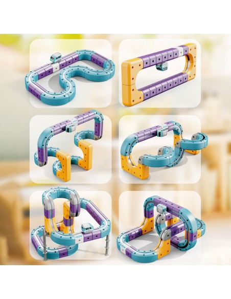 Magnetischer Eisenbahnbau von Woopie STEM Anziehungseffekt 54-tlg.