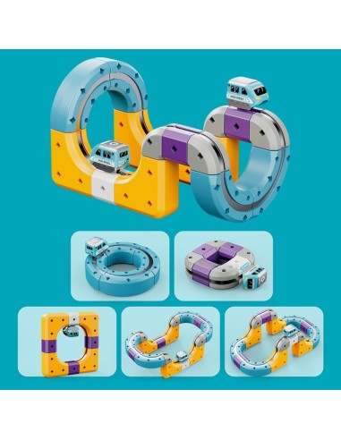 Magnetischer Eisenbahnbau von Woopie STEM Anziehungseffekt 54-tlg.