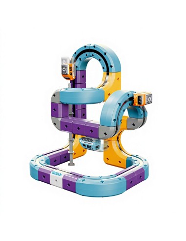 Magnetischer Eisenbahnbau von Woopie STEM Anziehungseffekt 54-tlg.