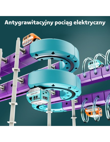 WOOPIE Magnetisches Konstruktionsset Eisenbahnschienen mit Anziehungseffekt 38-tlg.