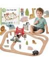 Holzeisenbahn Zoo Woopie Green – Gleise, Zug, Brücke und 60 Teile