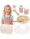 Doll feeding set - wooden, pastel, cute VIGA