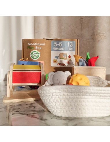 Montessori-Box 6in1 Sensorik 5-6 Monate WOOPIE GREEN – XXL Box