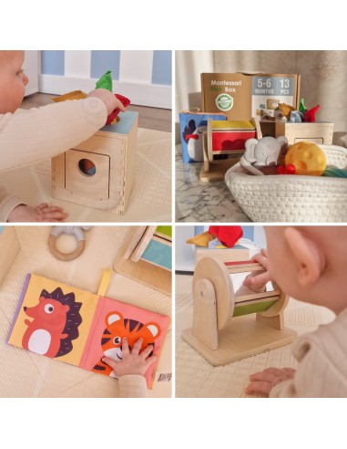 Montessori-Box 6in1 Sensorik 5-6 Monate WOOPIE GREEN – XXL Box
