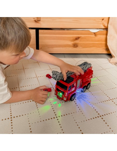 WOOPIE Feuerwehrauto mit beweglicher Leiter – Spielzeug für Kinder