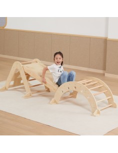 Wooden Montessori Gymnastics Set 3 in 1 Pikler Slide VIGA 2