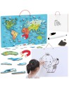 Viga 2-in-1 Lern-Tafel mit Magnet-Weltkarte Montessori