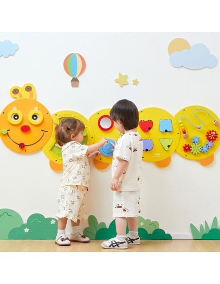 Wandtafel Raupe Viga – Spiel und clevere Bildung für Kleinkinder