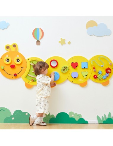 Wandtafel Raupe Viga – Spiel und clevere Bildung für Kleinkinder