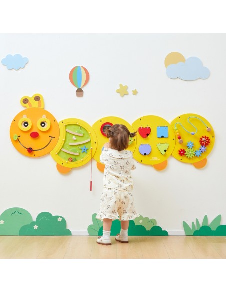Wandtafel Raupe Viga – Spiel und clevere Bildung für Kleinkinder