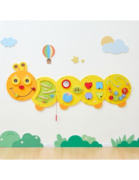 Wandtafel Raupe Viga – Spiel und clevere Bildung für Kleinkinder