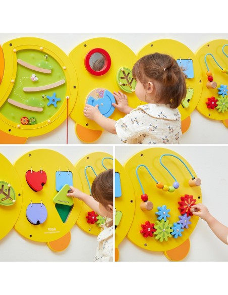 Wandtafel Raupe Viga – Spiel und clevere Bildung für Kleinkinder