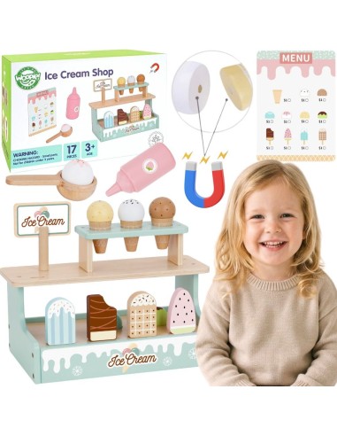 WOOPIE GREEN Holz-Eisdiele 16-tlg – Eis-Set
