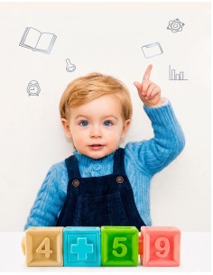 WOOPIE Klocki Sensoryczne Układanka do Ściskania Dźwięk Nauka Liczenia 20 el. 2