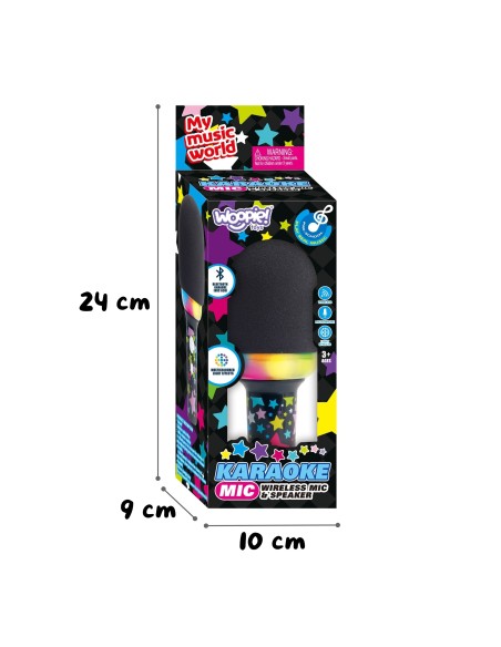 WOOPIE karaoke mikrofonas My Music World juodas – belaidis garsiakalbis