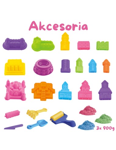WOOPIE Piasek Kinetyczny Zestaw Zamki - Walizka Organizer