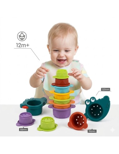WOOPIE BABY krokodiliukas – vonios žaislas perpilamiems puodeliams