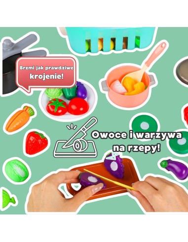 WOOPIE 108 el. virtuvės rinkinys, žalias – gaminimo reikmenys