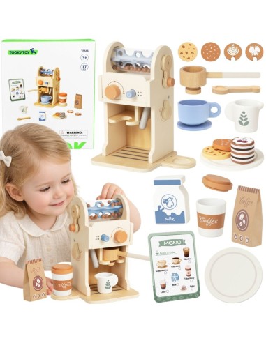 Wooden Coffee Machine Barista Accessories Tooky Toy - Play House!