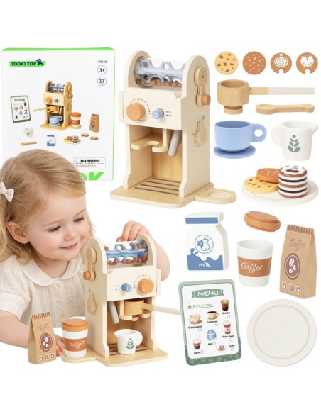 Wooden Coffee Machine Barista Accessories Tooky Toy - Play House!