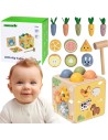 Holz-Bildungswürfel 5 in 1 Tooky Toy – Sorter und Uhr für Kinder