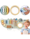 Medinė manipuliacinė lenta krokodilas TOOKY TOY - muzikinis žaislas