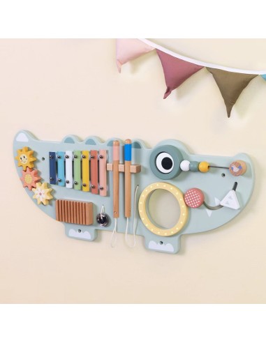 Holz-Beschäftigungsbrett Krokodil TOOKY TOY – Musikalisches Spielzeug