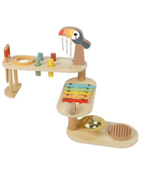 Edukacinis muzikinis staliukas TOOKY TOY, mediniai instrumentai, 8 elementai