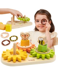 VIGA Drewniany Sorter Koła Zębate "Kształty i Mechanizmy"