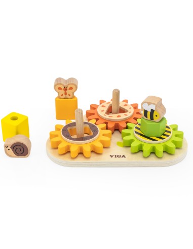 VIGA Holz-Sorter Zahnräder „Kształty i Mechanizmy“