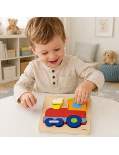 VIGA Drewniana Układanka Edukacyjna Montessori Pociąg 2