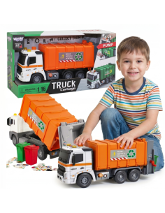 WOOPIE Interactive Garbage Truck 1:16 with Sound Effects