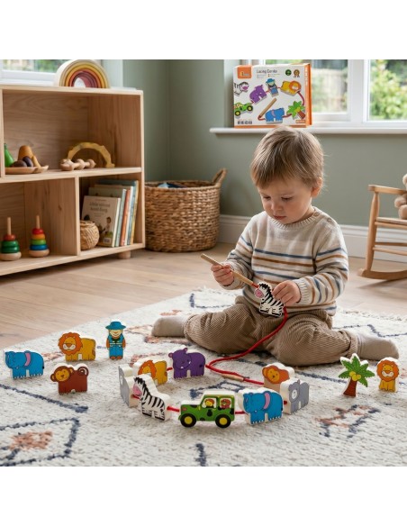 Klocki do nawlekania Safari i ZOO Viga – kreatywna zabawa dla malucha